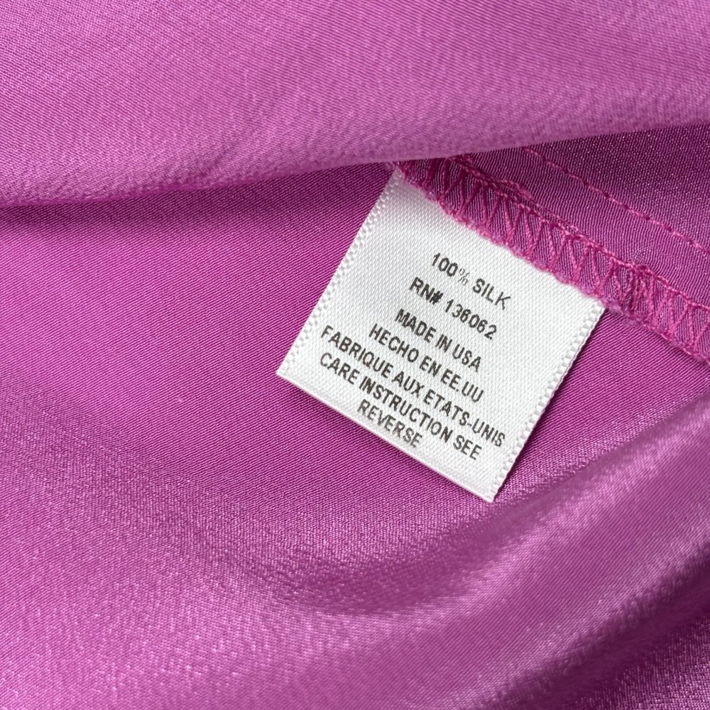 Lavender Brown Lilac 100% Silk Sleeveless Top XL V-Neck Blouse Slimming USA EUC - Picture 6 of 7
